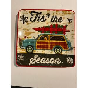 Robert Stanley Collectable Christmas Plate, Holiday Tableware, Vintage Car Decor